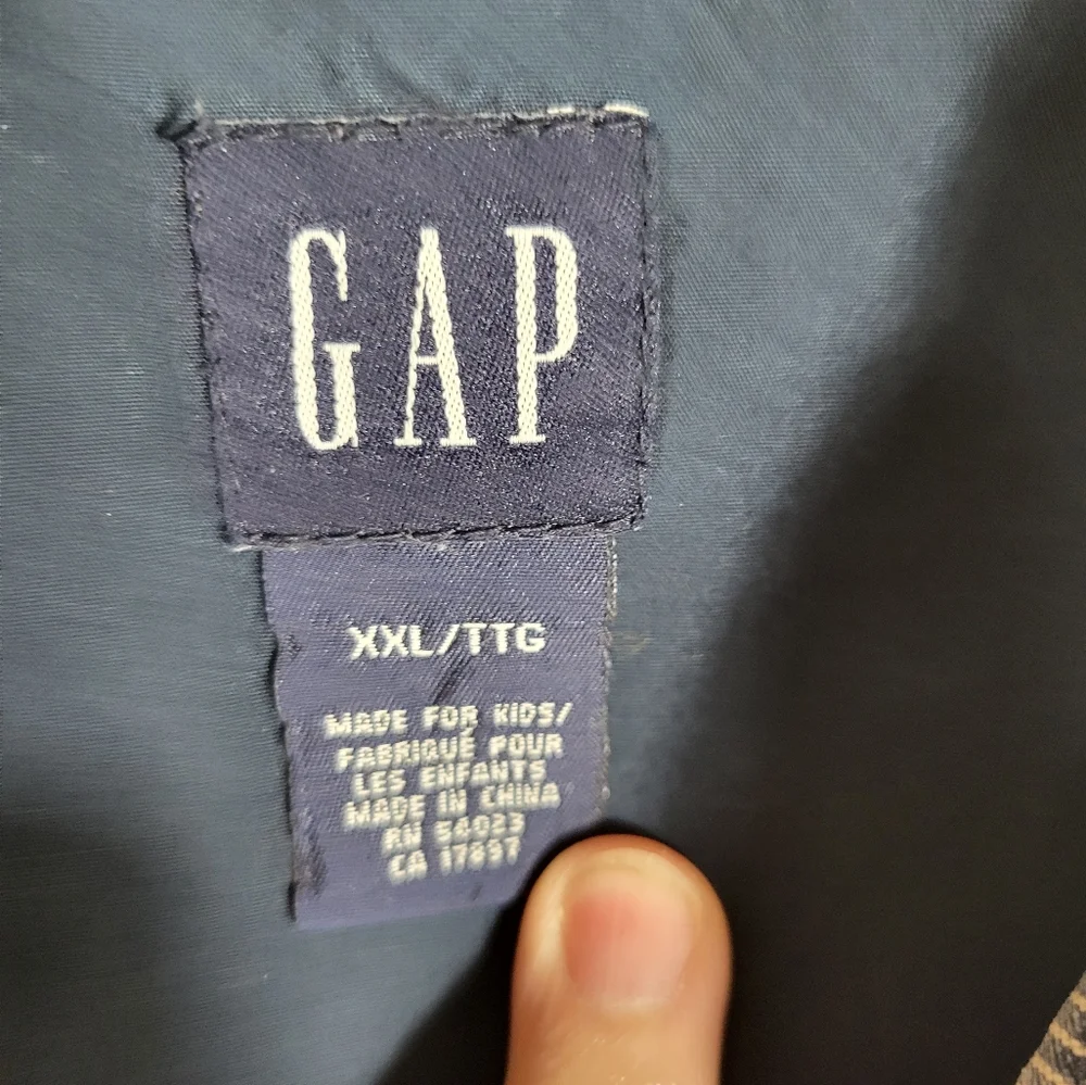 GAP blue and white striped jean jacket girls XXL #1468